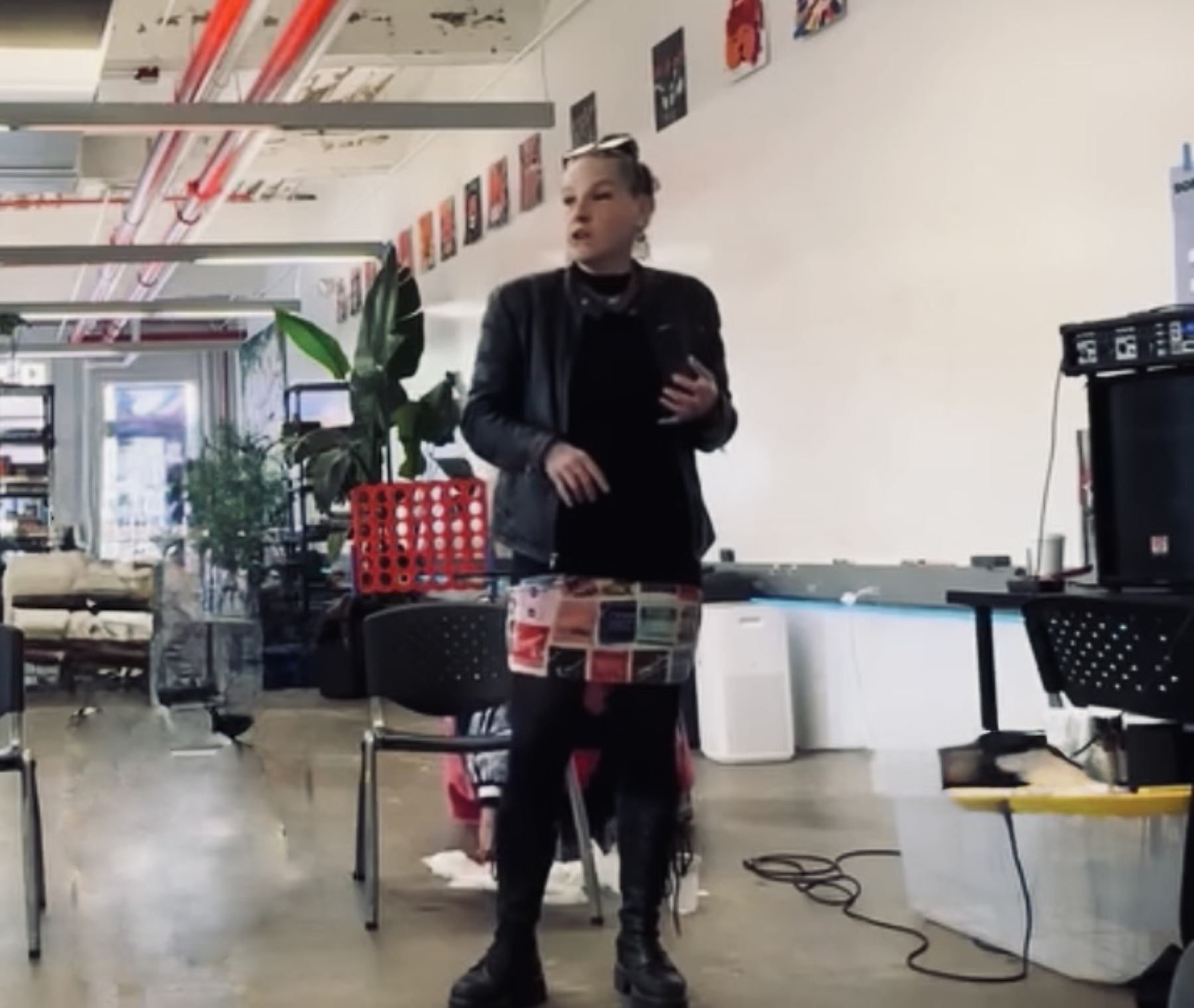 photo of owner MJ talking