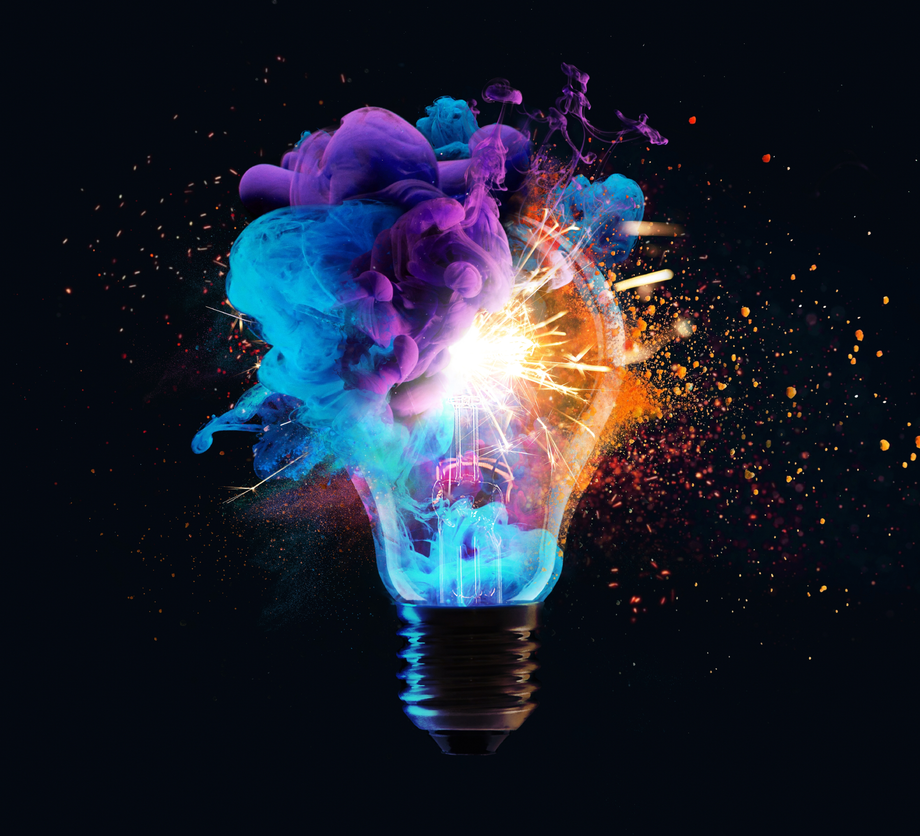 photo of colorful lightbulb
